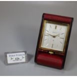 Jaeger-le-Coultre No.8 travel clock in red leather. (B.P. 21% + VAT)