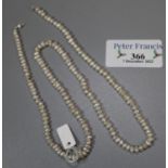 Fine or small size fresh water pearl necklace, lacking clasp. (B.P. 21% + VAT)