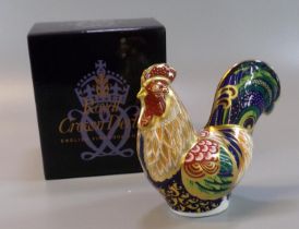 Royal Crown Derby fine bone china paperweight 'Derbyshire Cockerel', limited edition of 150, with