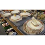 Three trays of Royal Staffordshire pottery A.J Wilkinson Ltd autumn leaf design dinnerware to