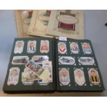 Cigarette cards collection in large old album and three sets stuck in original albums. Good range of