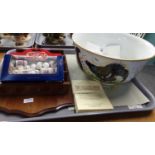 Franklin porcelain ‘Game Bird’ bowl with certificate of authenticity, together with a mahogany