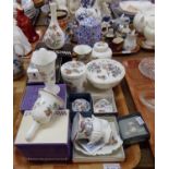 Collection of Wedgwood 'Kutani Crane' china: ginger jar, other lidded dishes, vases, trinket