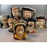 Set of Royal Doulton character jugs, Henry VIII and his six wives. (7) (B.P. 21% + VAT)
