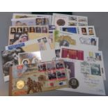 Collection of coin and medallic covers 1975 to 2004 period, including: 1975 Railway sterling