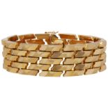 Gold-Armband Moderne Handarbeit in Roségold 18K mit offenem, poliertem Backstein-Muster mit