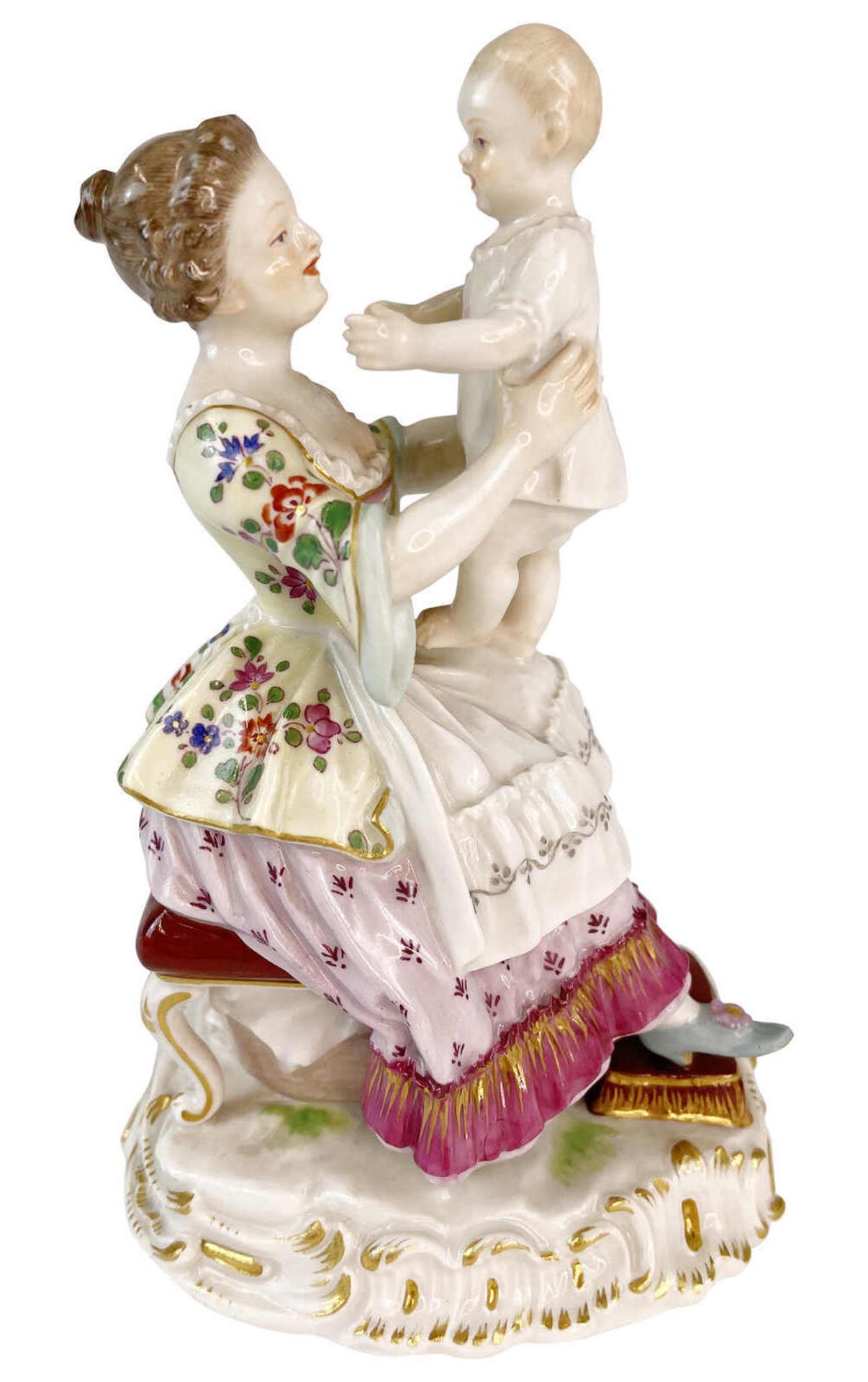 Gruppe aus 3 Figuren, Meissen, 1. Wahl, um 1900/1950. - 1 grosser und 1 kleiner Hahn, Entwurf von - Bild 7 aus 10