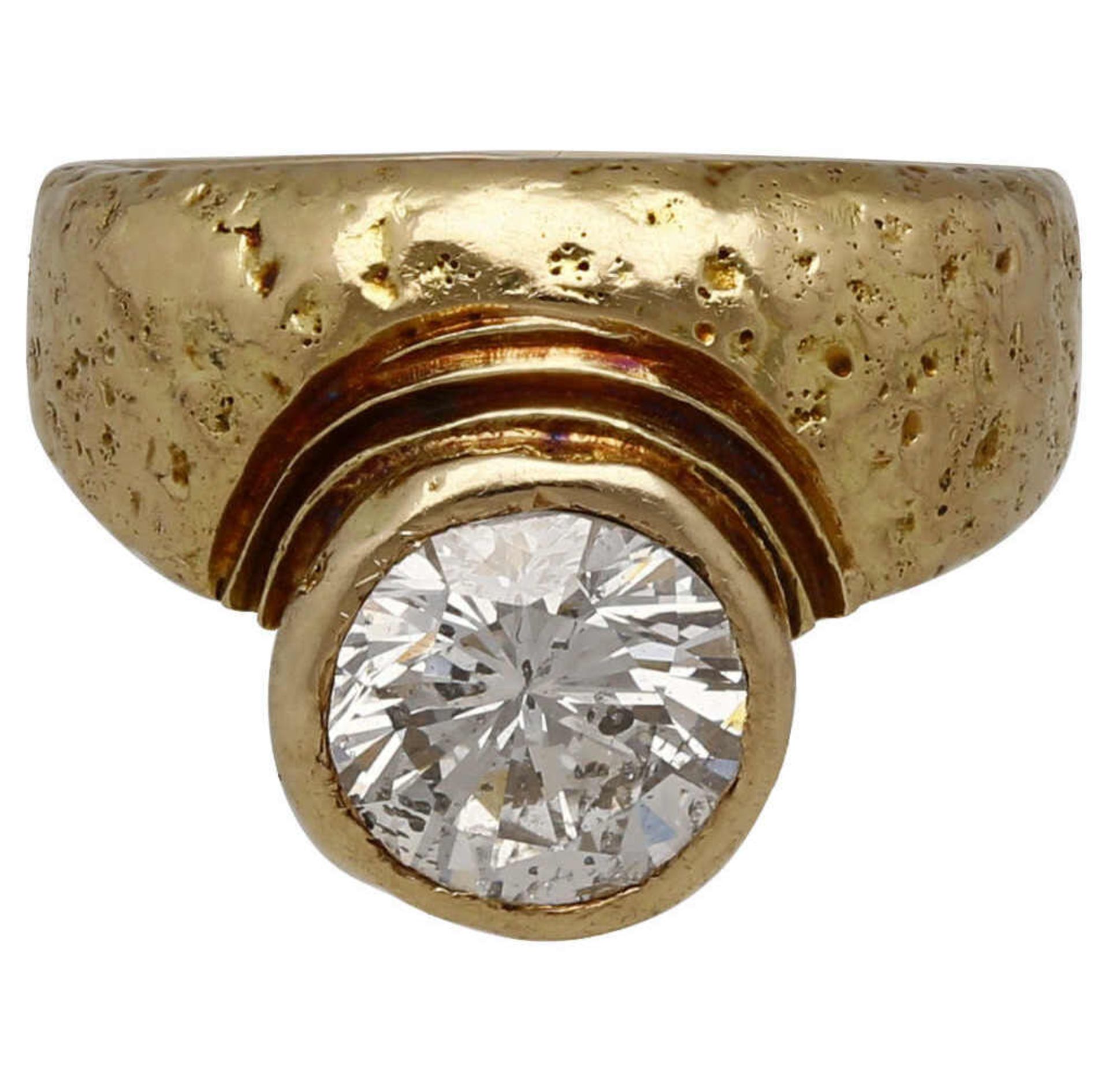 Brillant-Ring Imposante Erscheinung in Gelbgold 14K mit einem Brillanten von ca. 1,8 ct (I/P) in