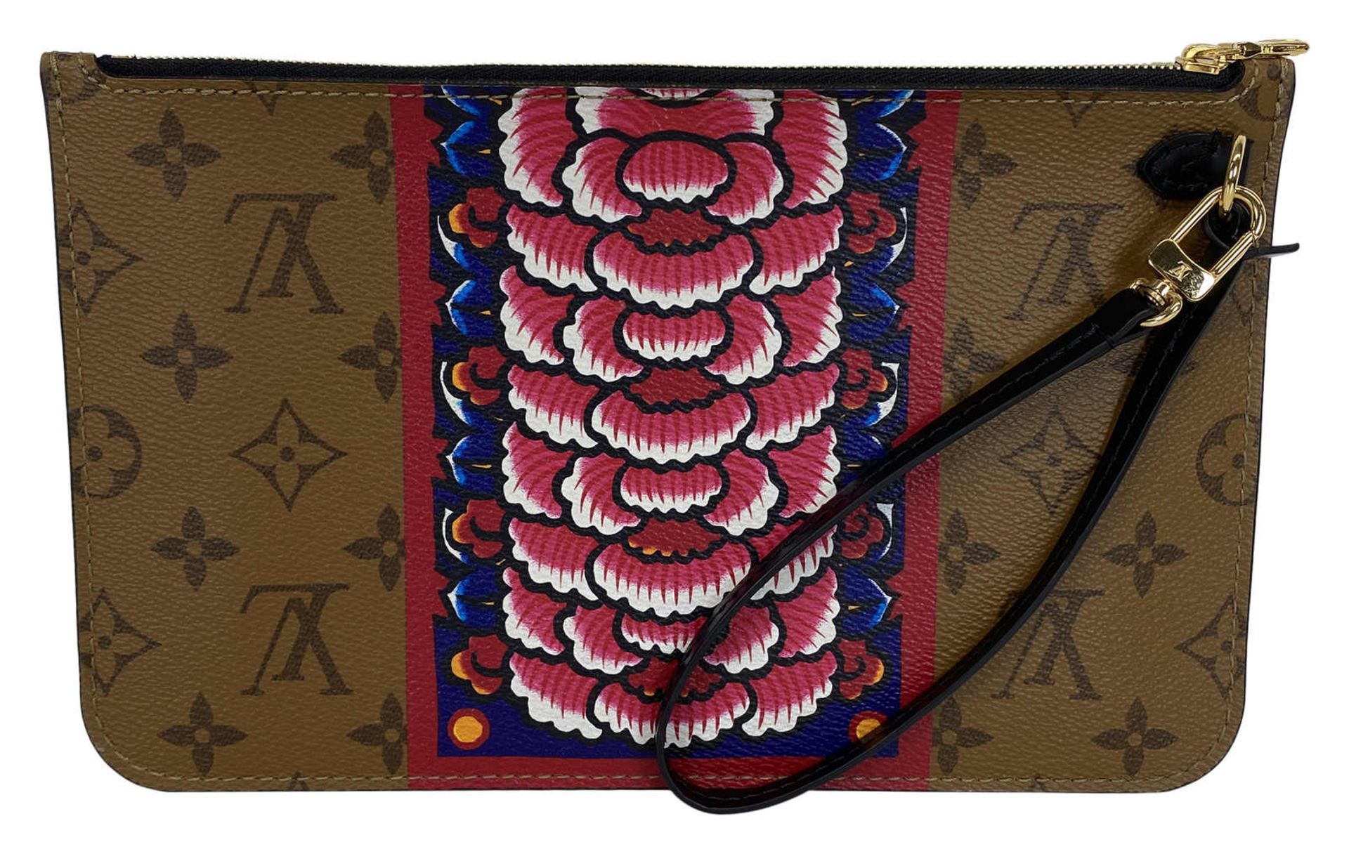 (*) LOUIS VUITTON Pochette Kansai Yamamoto Pochette, braun mit Kunstdruck Monogram Canvas. Als - Bild 2 aus 4