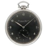 IWC Taschenuhr Elegante IWC Taschenuhr in Stahl von 1917. Uhrwerk Handaufzug mit schwarzem