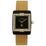 CENTURY Herrenarmbanduhr Model M6 in Gelbgold 18K mit Lünette aus Onyx und Gelbgold 18K sowie 54