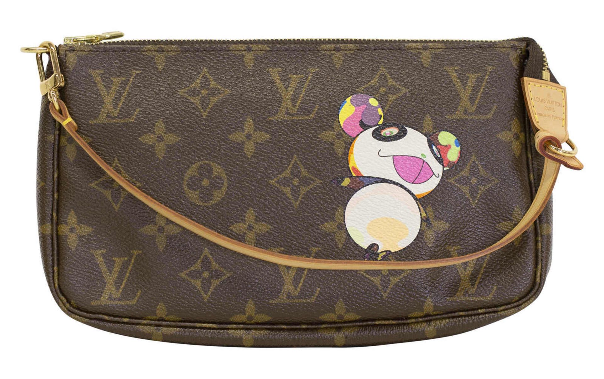 (*) LOUIS VUITTON Pochette Pochette PANDA Limited Edition M51981 in Monogram Canvas braun mit buntem