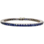 Saphir-Armband Stilvolles Schmuckstück in Weissgold 18K mit einer feinen Selection blauer Saphire (