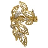 Diamant-Armspange Florales Design in Gelbgold/Weissgold 18K. Wunderschönes Exemplar in komplizierter