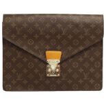 (*) LOUIS VUITTON AKTENTASCHE Ausgesuchtes Retromodell einer Herrenaktentasche aus Monogram Canvas