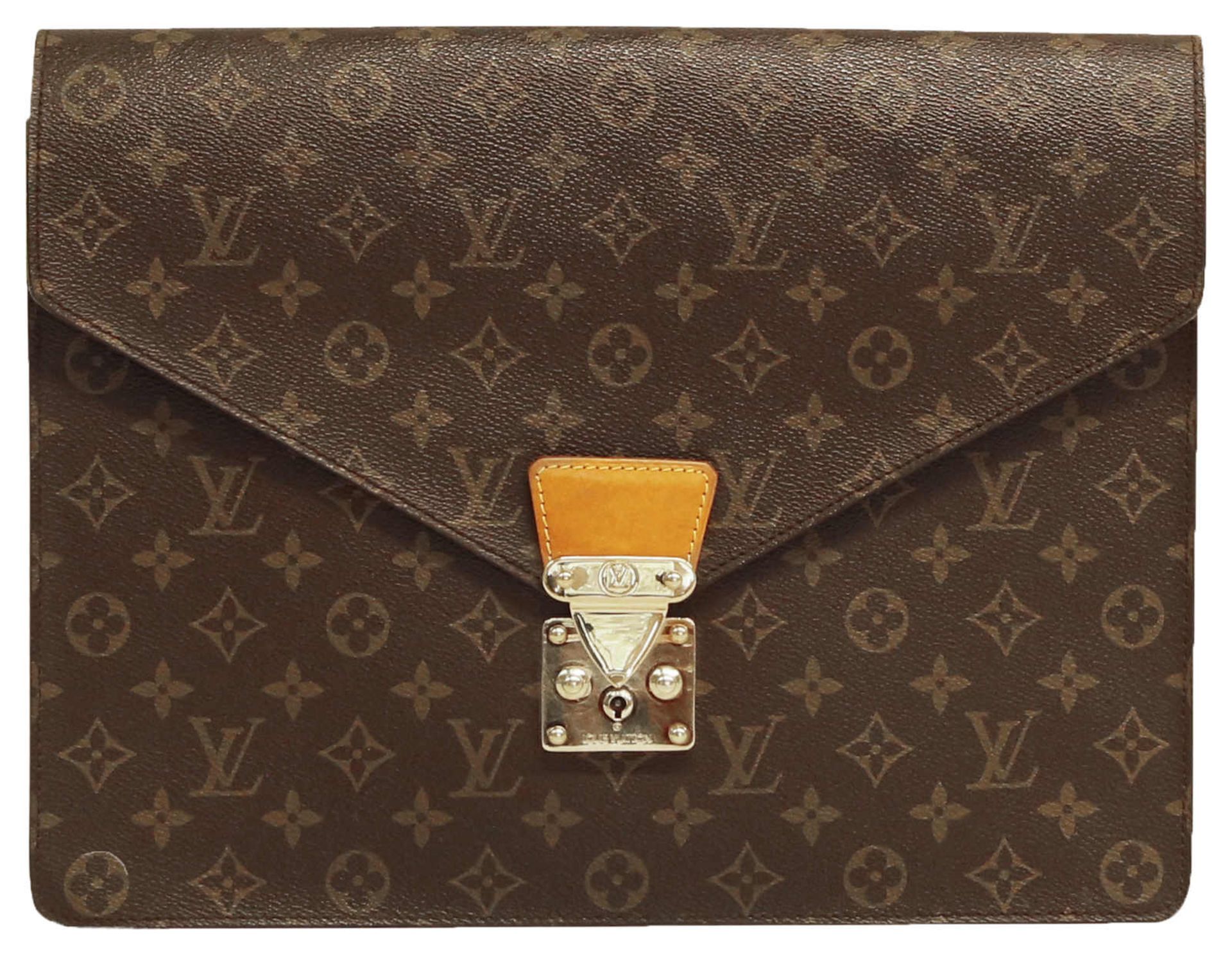 (*) LOUIS VUITTON AKTENTASCHE Ausgesuchtes Retromodell einer Herrenaktentasche aus Monogram Canvas