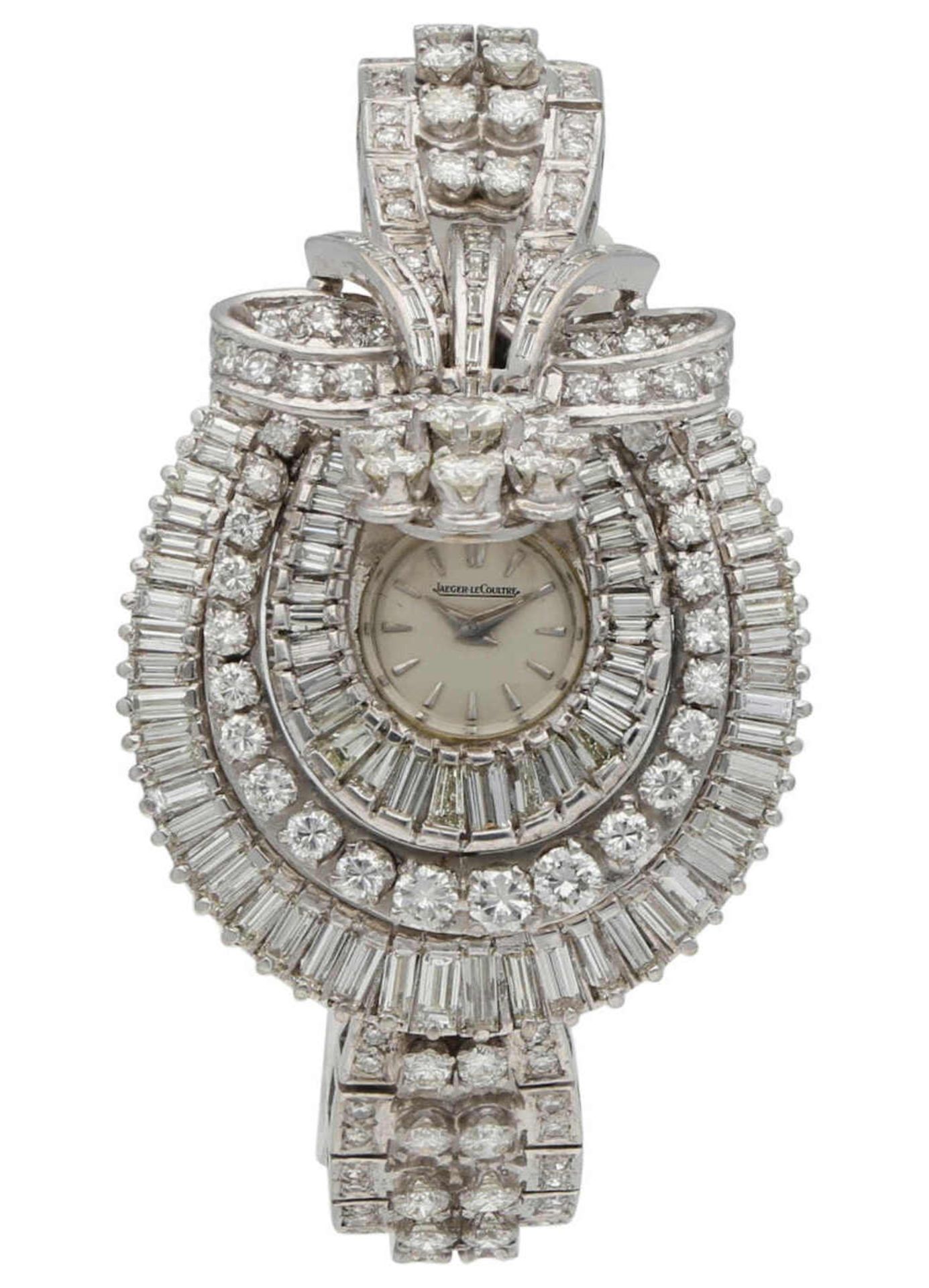 JAEGER LE COULTRE Damenarmbanduhr Traumhaftes Modell in Weissgold 18K. Schauseitig verziert mit