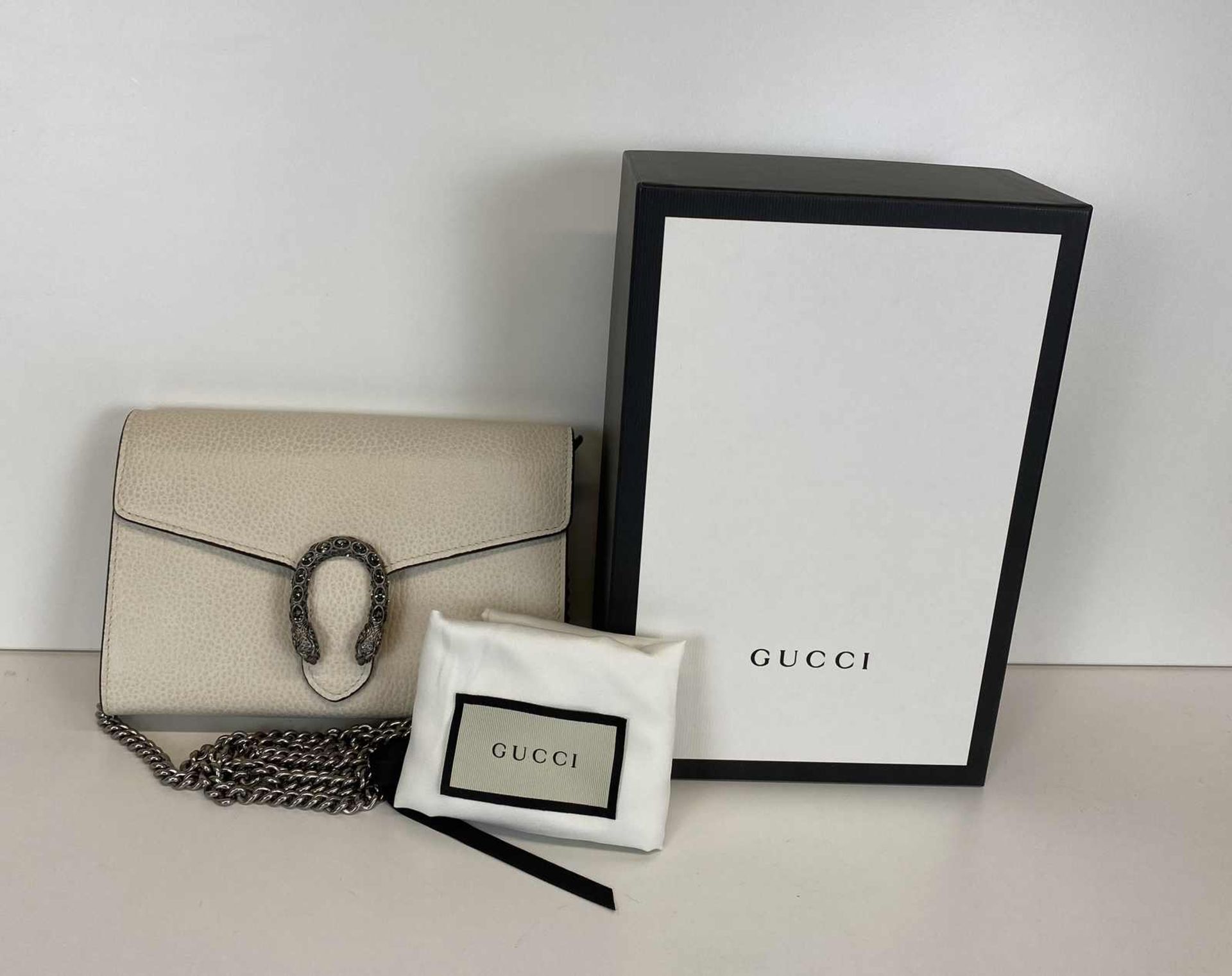 (*) GUCCI Tasche Dionysus Mini-Tasche in cremefarbenem Leder mit Metallteilen aus optischem - Bild 4 aus 4