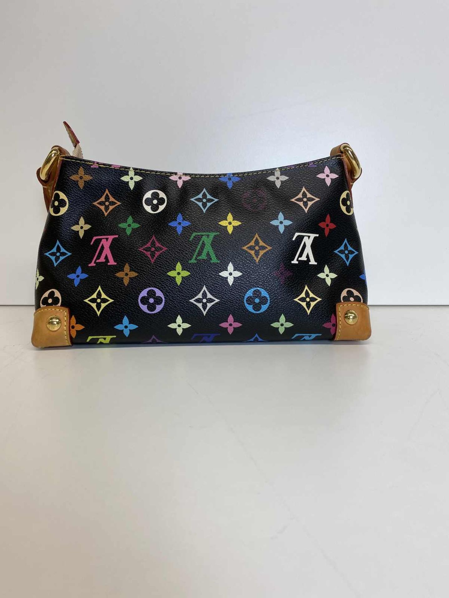 (*) LOUIS VUITTON Schultertasche Eliza Black Multicolor Monogram Canvas, kleine Schultertasche mit - Bild 5 aus 6