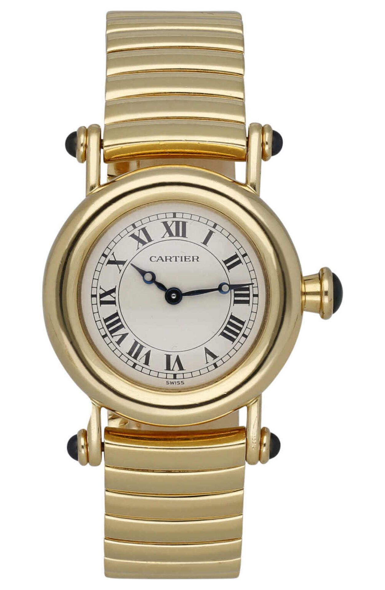 CARTIER Damenarmbanduhr Cartier Diabolo in Gelbgold 18K mit polierter Lünette und Gliederarmband mit