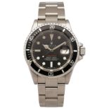 ROLEX Herrenarmbanduhr Submariner Single Red ca. 1972 in Stahl mit Drehlünette in Stahl/schwarz.