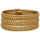 Gold-Armband Massives, sehr stilvolles Armband, signiert A. Kunz, in Gelbgold 18K mit satinierter