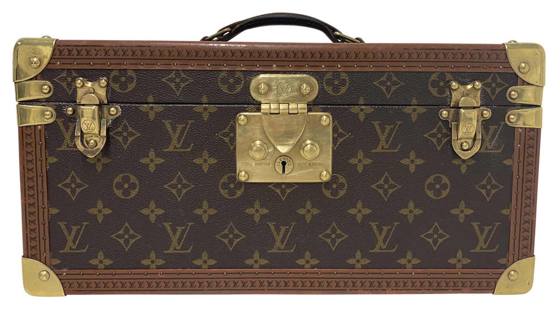 Louis Vuitton Boîte Bouteilles et Mirror Beaty Case aus braunem Monogramm-Canvas mit herausnehmbarem