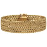 Gold-Armband Satiniertes Doppel S - Armband in Gelbgold 18K. Feine satinierte Züge im Doppel S-