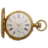 Taschenuhr Savonette in Gelbgold 18K mit Lünette in Gelbgold 18K. Uhrwerk Handaufzug mit 1/4 Std.