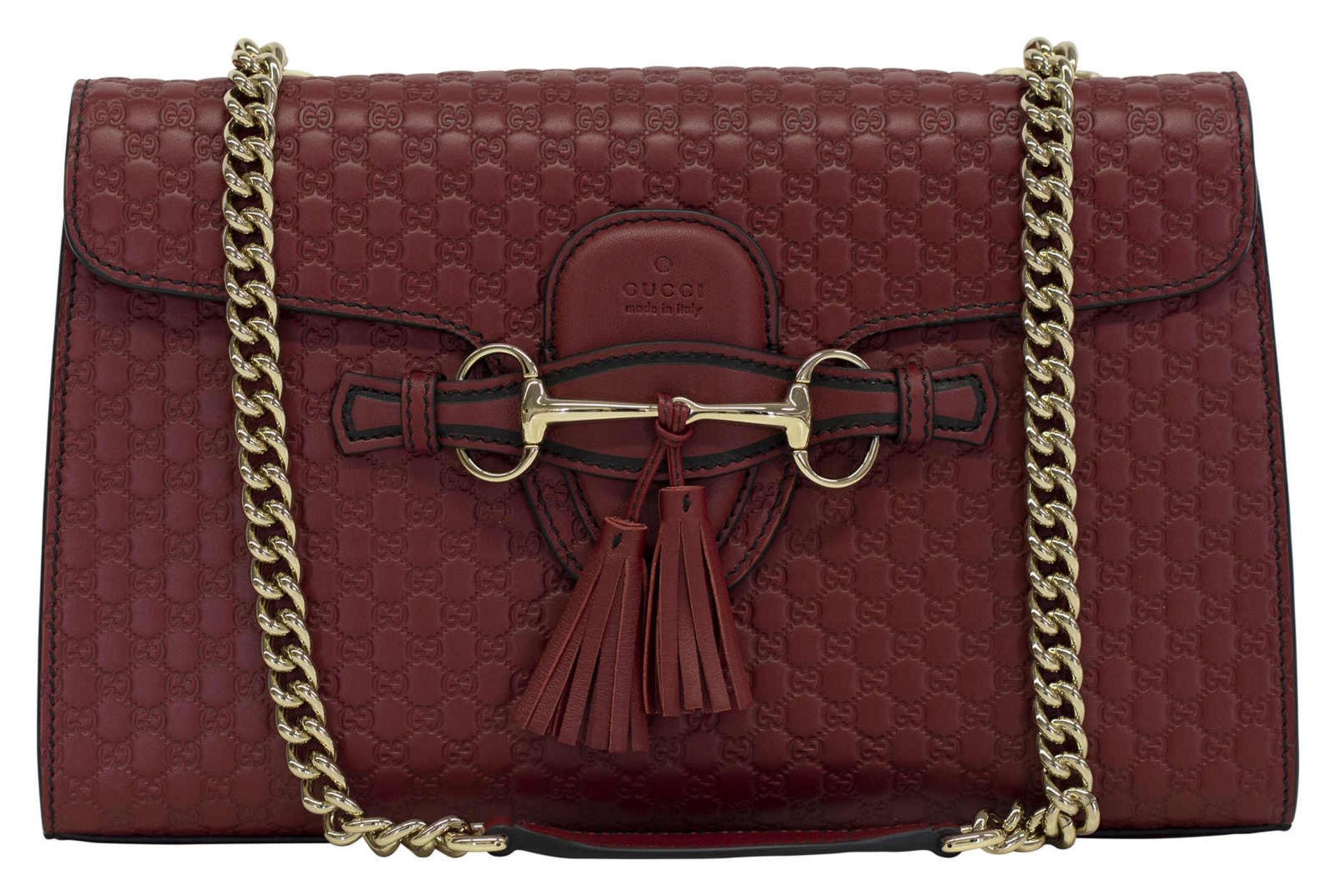 (*) GUCCI Schultertasche Emily, eine wunderschöne, absolut neuwertige Handtasche in rotem Leder