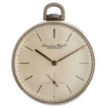 IWC Taschenuhr Klassische Taschenuhr in Stahl, Uhrwerk Handaufzug mit silberfarbenem Zifferblatt und