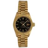 ROLEX Damenarmbanduhr Oyster Perpetual Datejust von ca. 1980 in Gelbgold 18K mit Lünette in Gelbgold