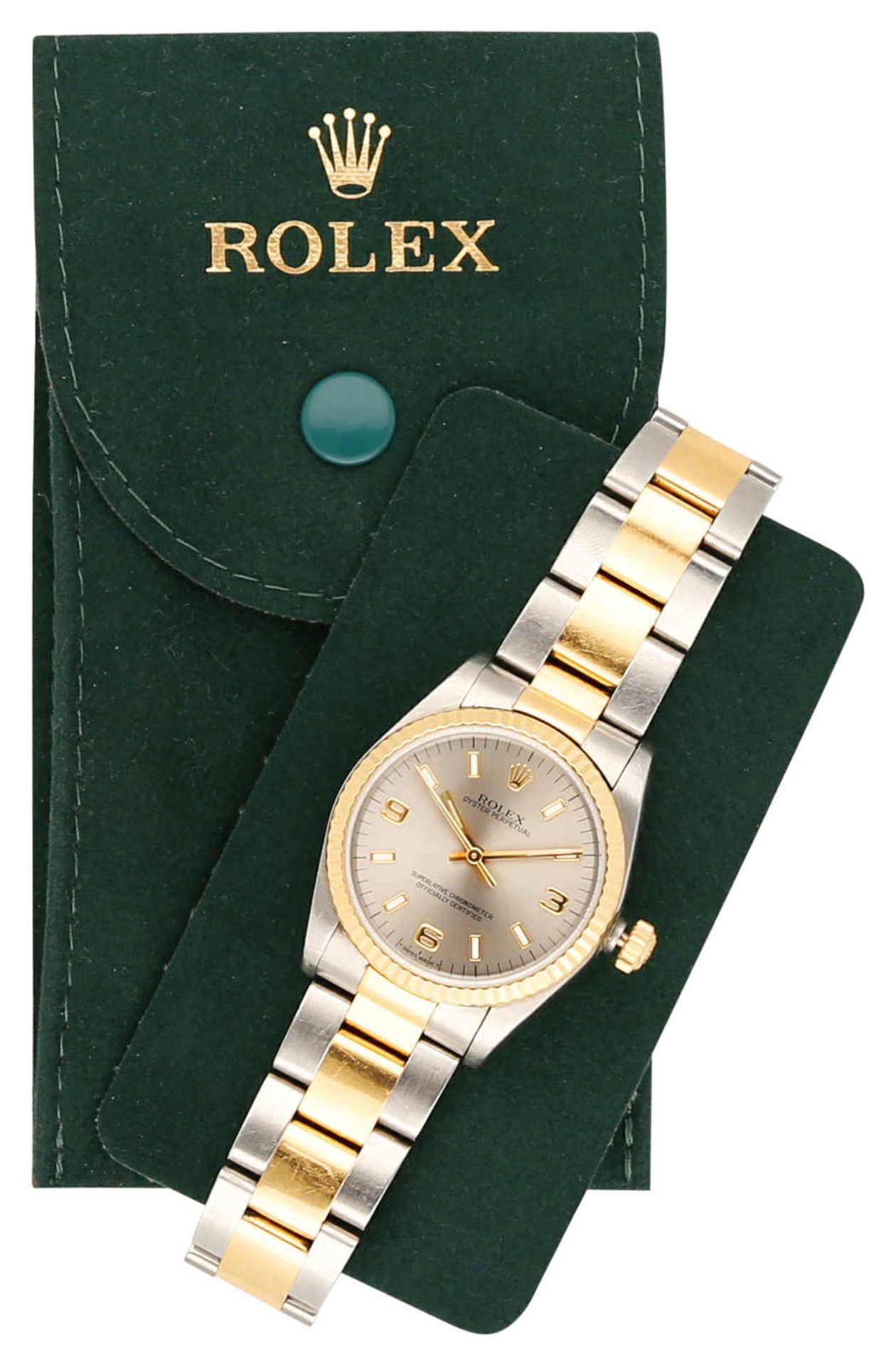 ROLEX Damenarmbanduhr Oyster von ca. 1996 in Stahl/Gelbgold 18K mit Lünette Gelbgold 18K. Uhrwerk - Image 3 of 5