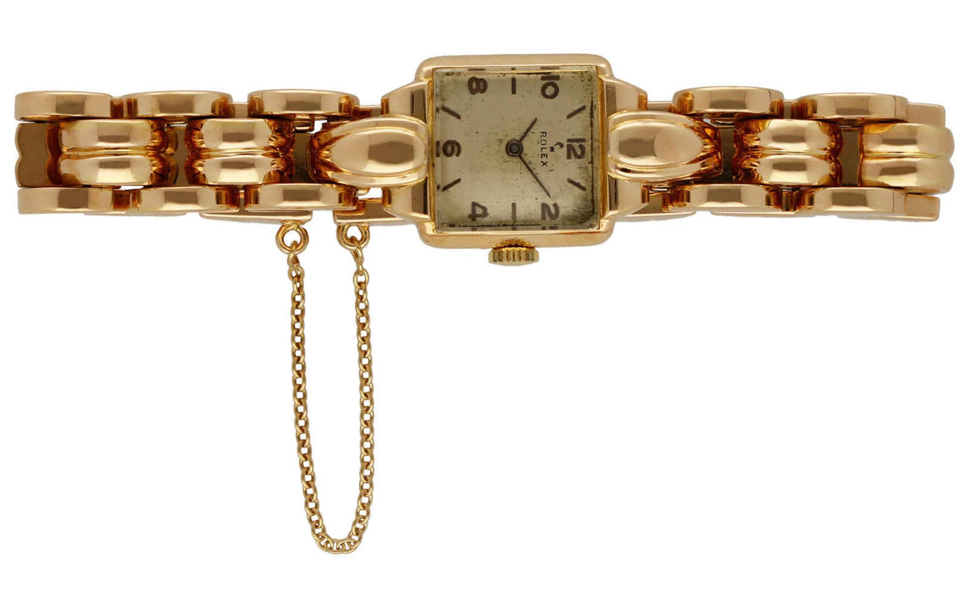 ROLEX Damenarmbanduhr Presicion in Gelbgold 18K. Uhrwerk Handaufzug mit goldfarbenem Zifferblatt,