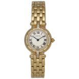 CARTIER Damenarmbanduhr Cartier Panthère ronde in Gelbgold 18K, Lünette mit 40 Diamanten und