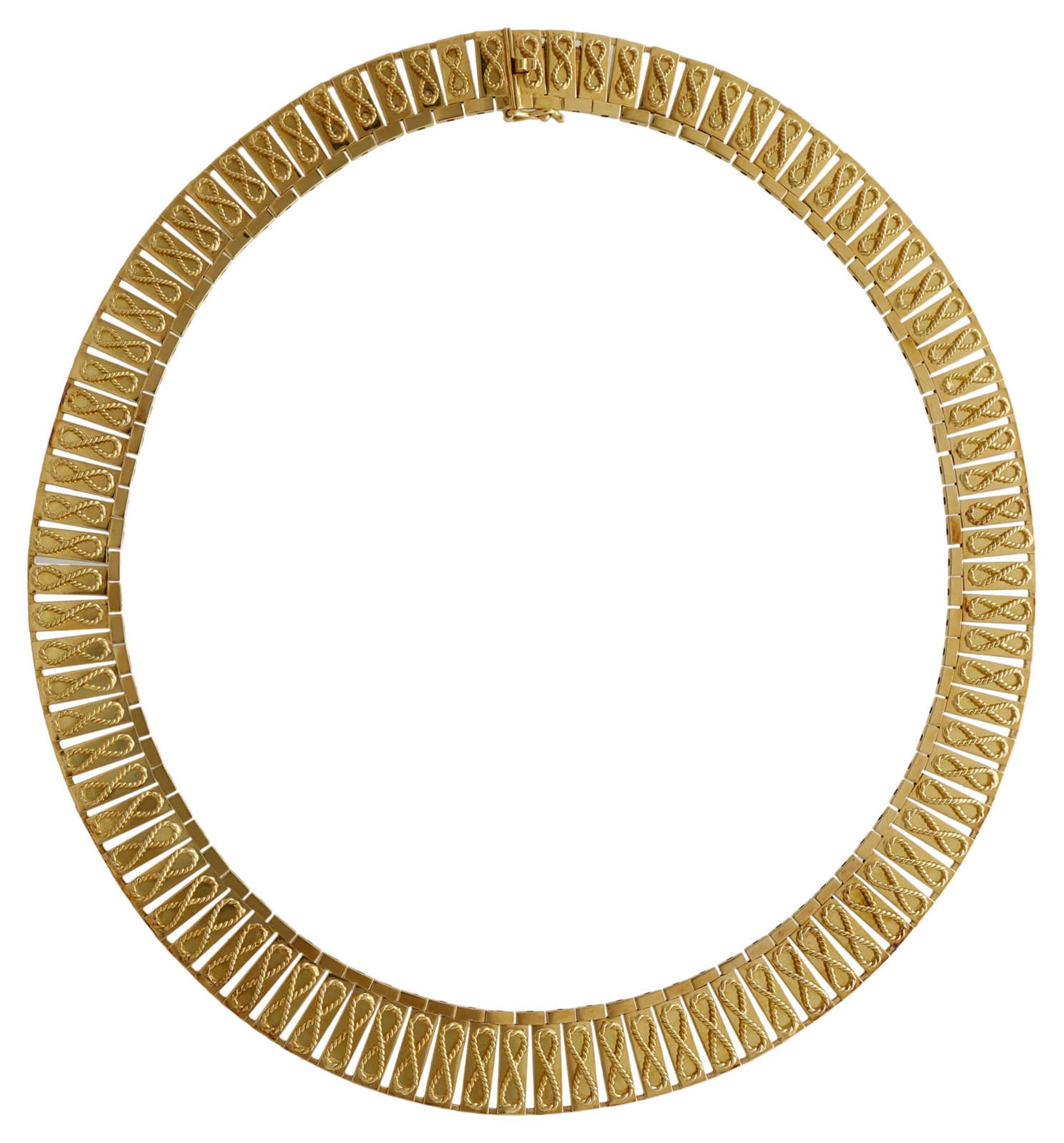 Knoten-Glieder-Collier Fantasievolles Schmuckstück in Gelbgold 18K moderne Interpretation von