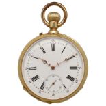 PETER WALTHER BERN Taschenuhr Taschenuhr von 1877 in Gelbgold 18K mit Monogramm auf dem Deckel.