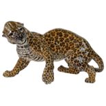 (*) Porzellanfigur, Nymphenburg, um 1950. Leopard Zola, Modellnr. 142/6, Entwurf Hans Behrens