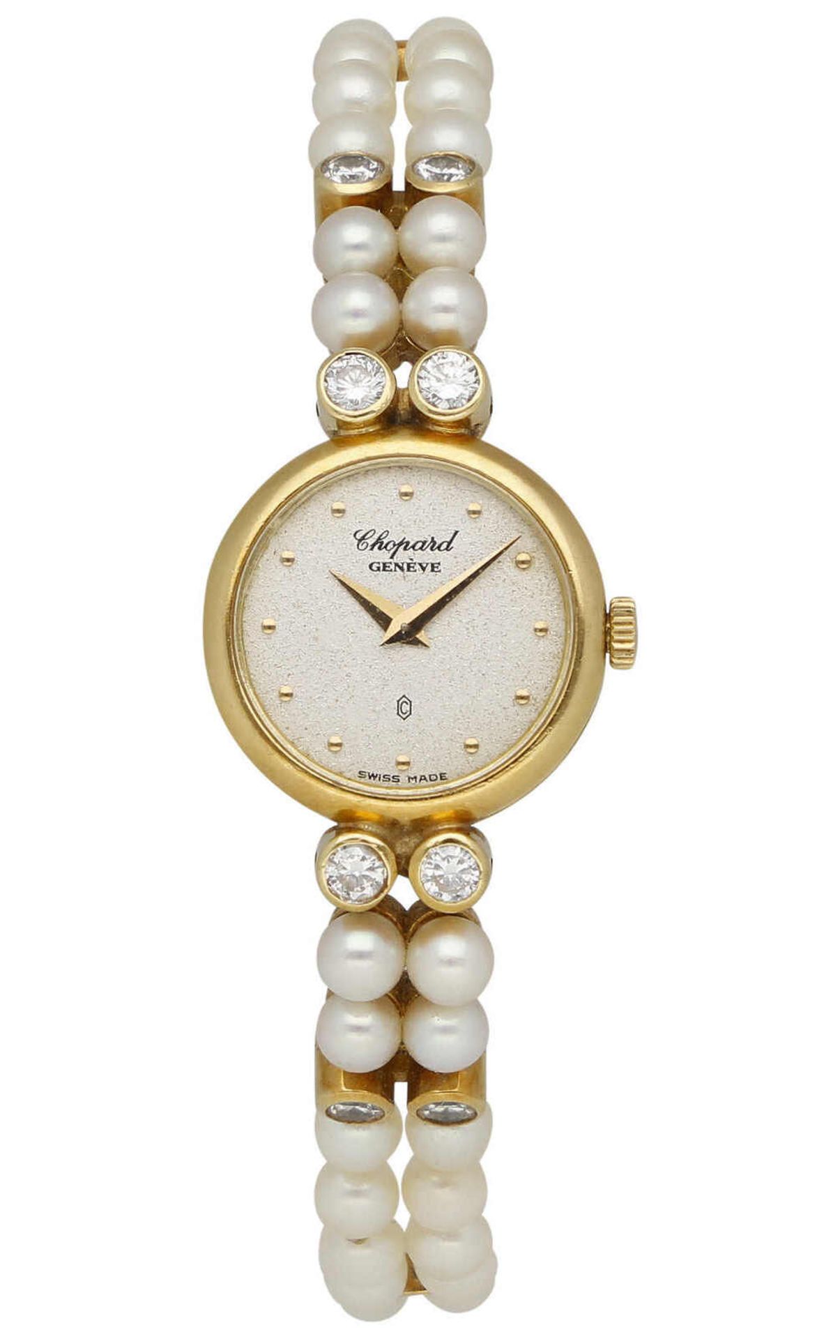 CHOPARD Damenarmbanduhr Chopard Uhr in Gelbgold 18K mit Lünette in Gelbgold 18K sowie Perlenband mit