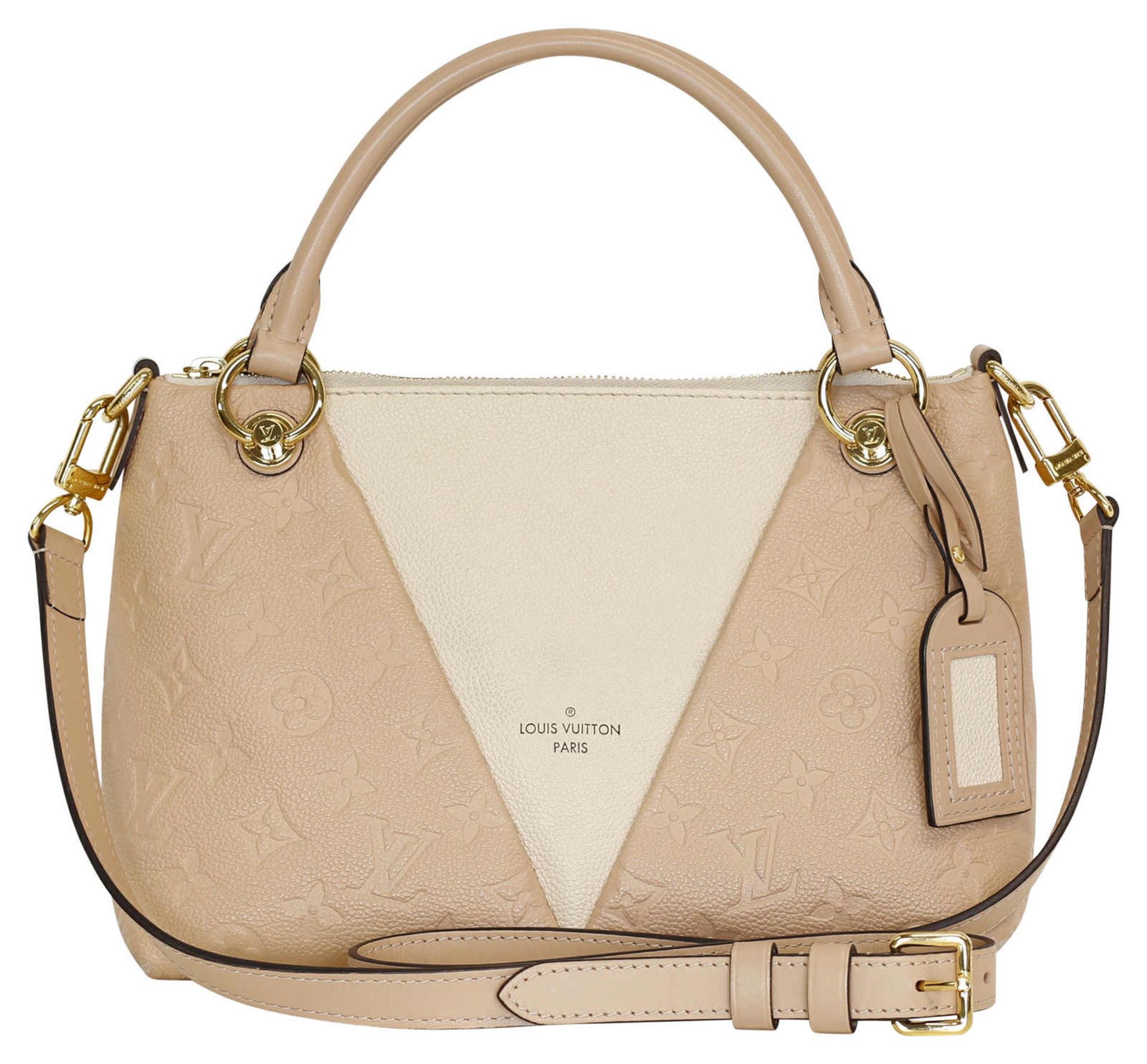 (*) LOUIS VUITTON Handtasche Louis Vuitton Tote Bag, Leder in creme beige mit Monogram Prägung.