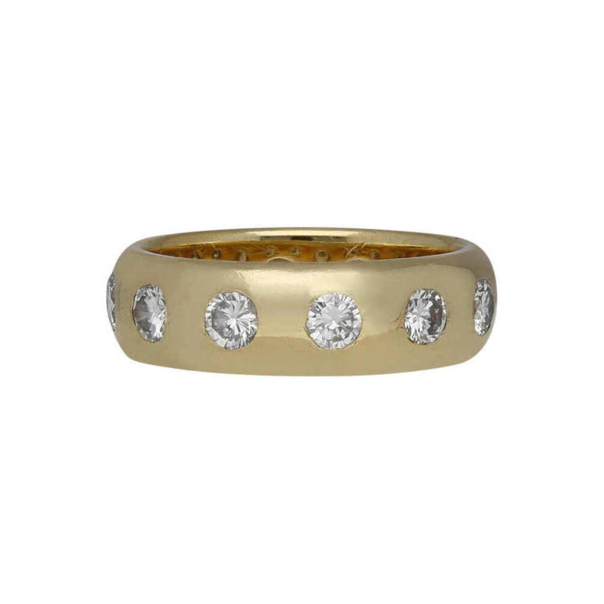 Alliance-Ring Klassiker in Gelbgold 14K mit eingeriebenen Brillanten von zus. ca. 2 ct (G/VS1) in