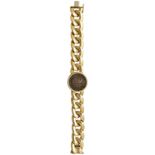 Armband mit Münze Attraktives Flachpanzer-Armband in Gelbgold 18K mit römischer Münze "Maxentius"