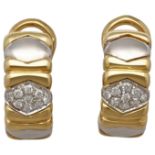 Brillant-Ohrclips Dekoratives Design in Gelbgold/Weissgold 18K mit Brillanten von zus. ca. 0,3 ct (