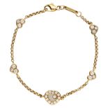 CHOPARD Bracelet Happy Diamonds Nr. 854663/3359796 in Gelbgold 18K. An zarter Kette 5 Herz-