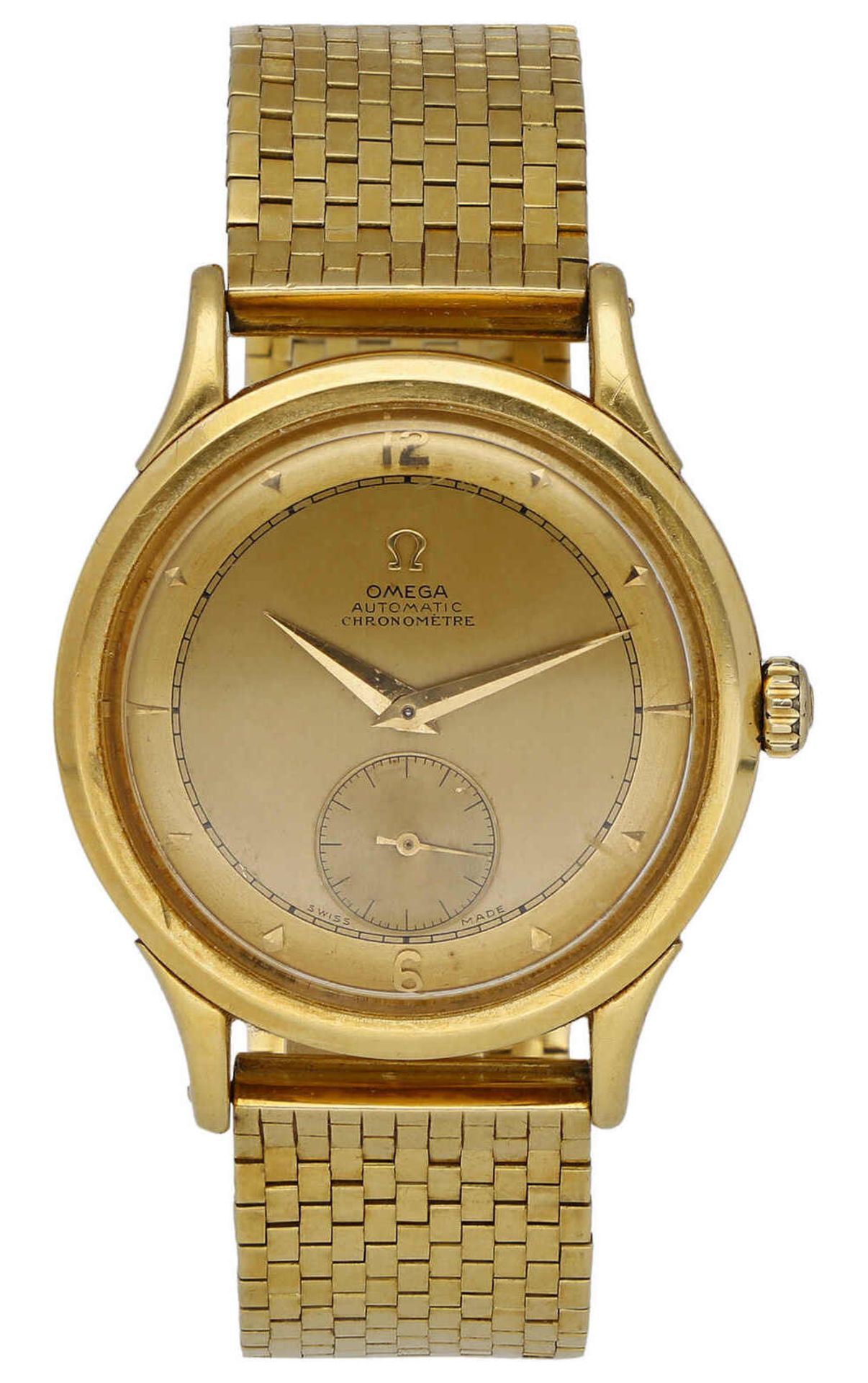 OMEGA Herrenarmbanduhr Omega Uhr in Gelbgold 18K mit Lünette in Gelbgold 18K. Uhrwerk Automatik