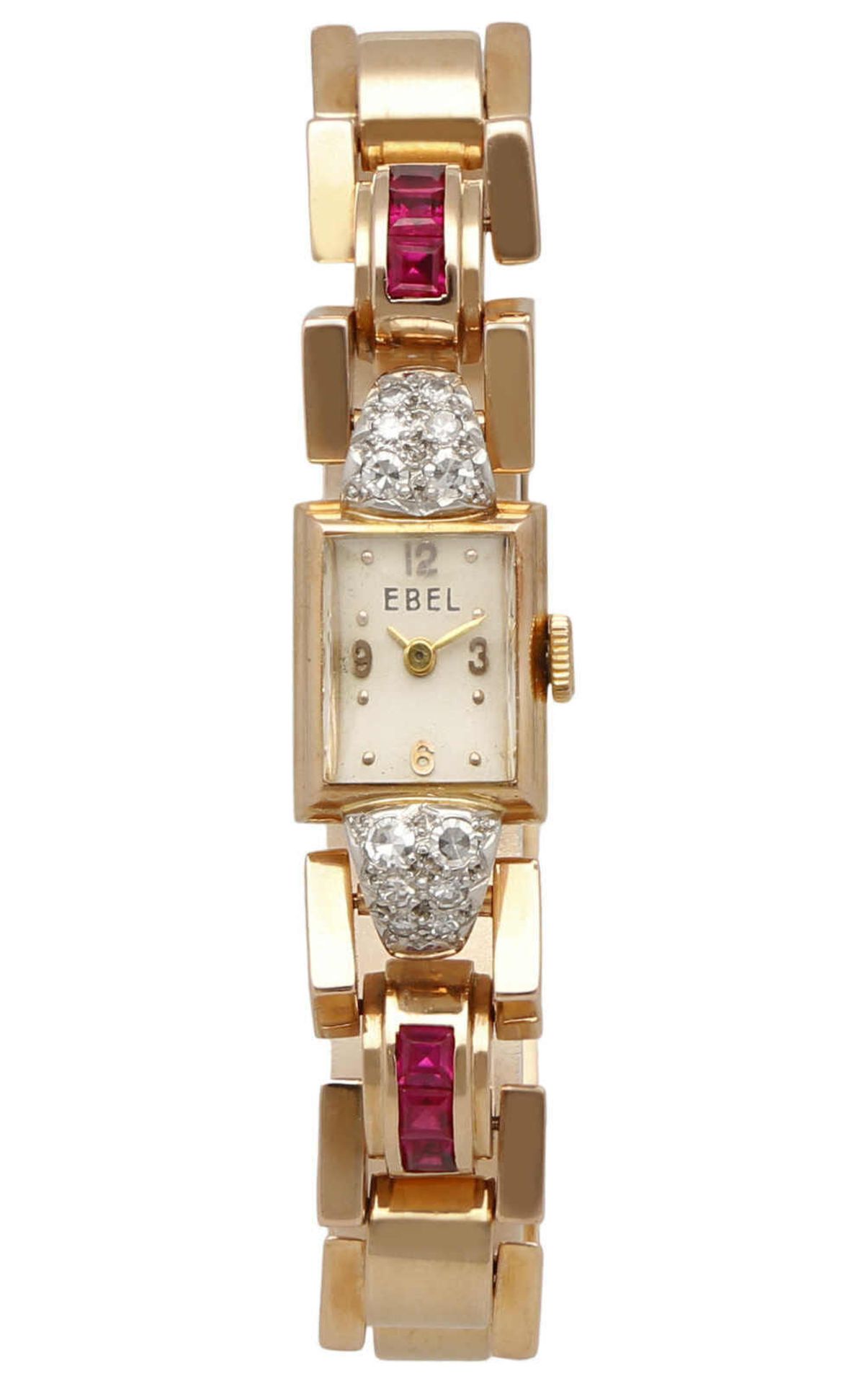 EBEL Damenarmbanduhr Wunderschöne Damenuhr von ca. 1940 in Roségold 18K mit Lünette in Roségold 18K.