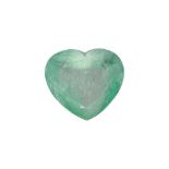 (*) Ungefasster Smaragd Kolumbianischer Smaragd im Herzschliff von ca. 9,5 ct.