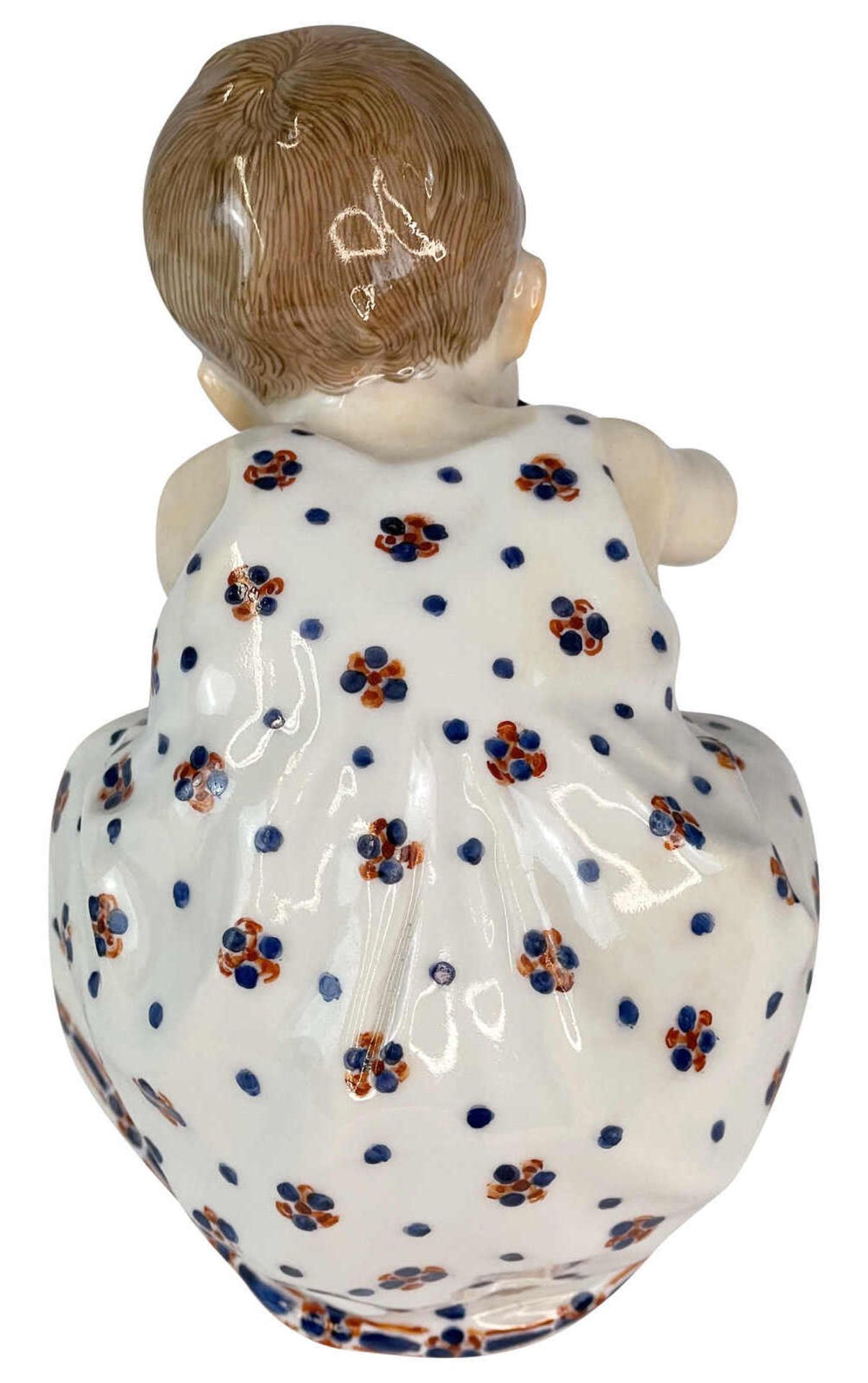 Figur Meissen, blaue Knaufschwertmarke 1860-1924, 1. Wahl, um 1904, von Konrad Hentschel. Kind mit - Bild 5 aus 9