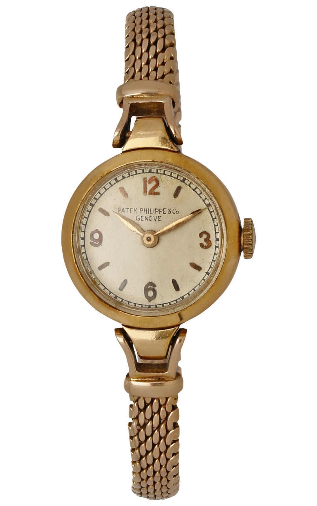 PATEK PHILIPPE Damenarmbanduhr Liebliches Modell von ca. 1936-1940 in Roségold 18 K mit Lünette in