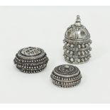 Middle Eastern Tribal / Yemen / Oman, Bedouin round silver pill boxes